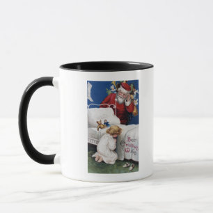 Santa watching Girl Praying Mug