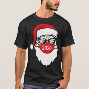 Santa Wearing Face Mask and Glasses Funny d Christ T-Shirt