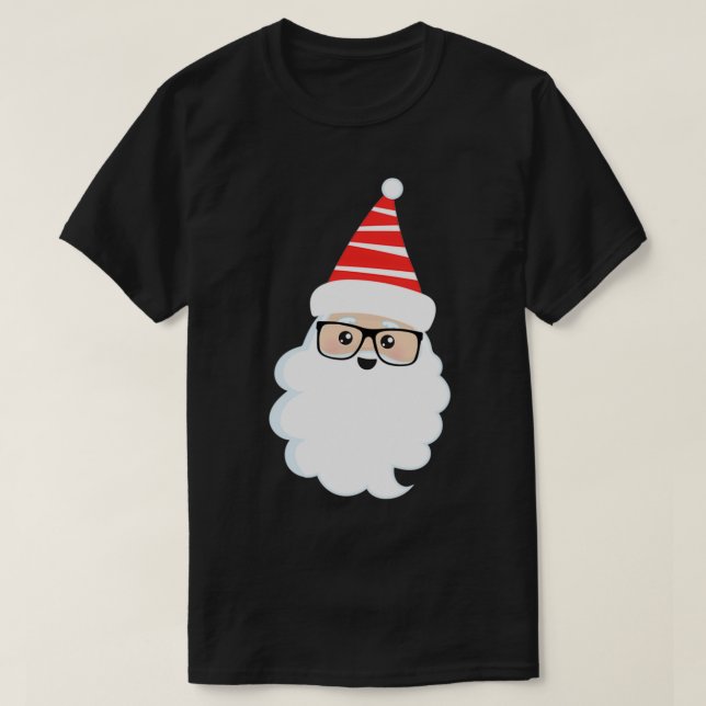 Santa Wearing Glasses Striped Santa 1 T-Shirt (Design Front)