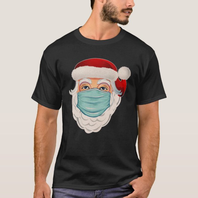 Santa Wearing Mask And Sunglasses Mens Christmas 2 T-Shirt (Front)