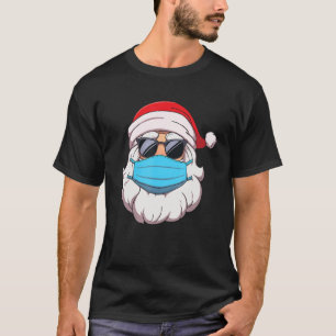 Santa Wearing Mask And Sunglasses Quarantine Mens  T-Shirt