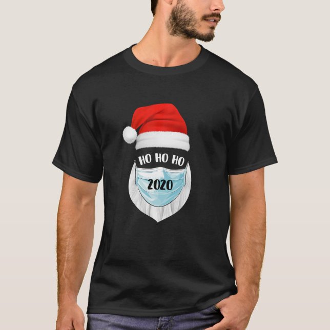 Santa Wearing Mask Funny Quarantine Christmas 2020 T-Shirt (Front)