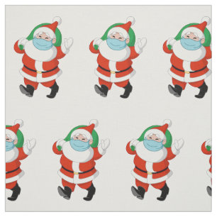 Santa wearing medical mask fabric