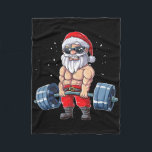 Santa Weightlifting Christmas Fitness Gym Deadlift Fleece Blanket<br><div class="desc">Santa Weightlifting Christmas Fitness Gym Deadlift Xmas Men</div>