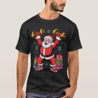 Santa Weightlifting Fitness Gym Training Christmas