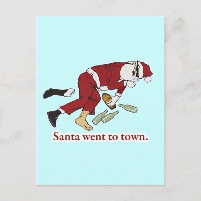 santa_went_to_town holiday postcard (Front)