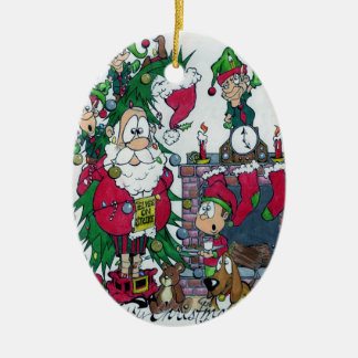 Santa were on strike!!! ceramic tree decoration
