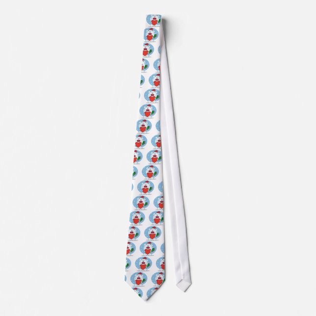 Santa White Bear with Heart Tie (Front)