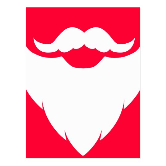 Santa white beard and moustache red white postcard