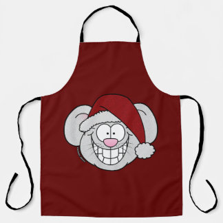 Santa White Christmas Mouse Screwball Graphics Apron