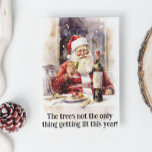 Santa Wine Lover Funny  Holiday Card<br><div class="desc">This design may be personalised in the area provided by changing the photo and/or text. Or it can be customised by clicking Personalise this Template and then choosing the click to customise further option and delete or change the colour of the background, add text, change the text colour or style,...</div>