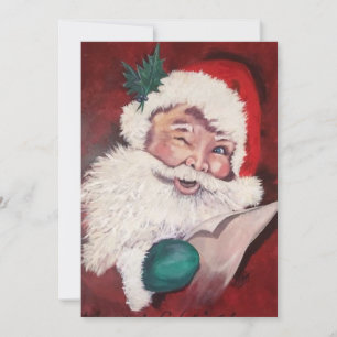 Santa Winking Holiday Card