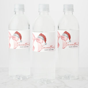 Santa Winter Baby Shower Water Bottle Label