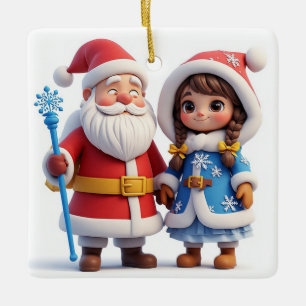🎅 Santa Winter Holiday Magic ❄️ Ceramic Ornament