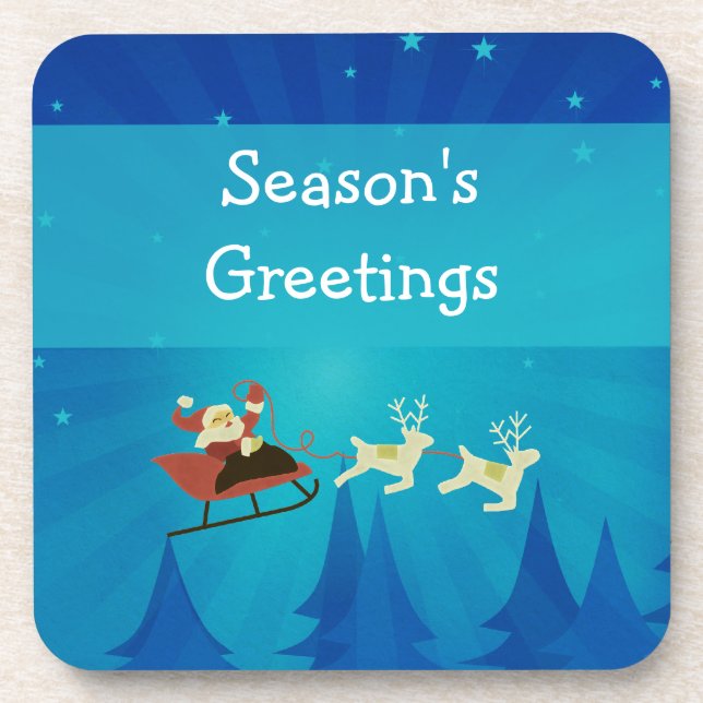 Santa Winter Scene Coaster Set (Front)