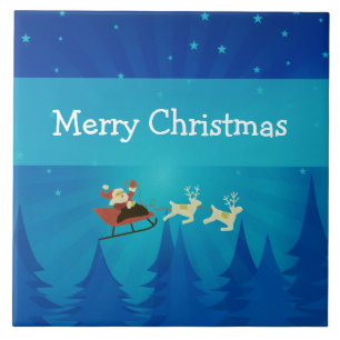 Santa Winter Scene Decorative Tile