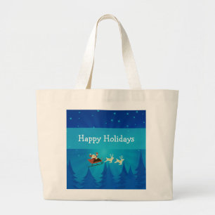 Santa Winter Scene Tote Bag