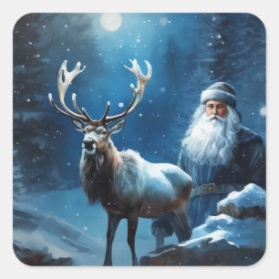 Santa Winterland Magic Square Sticker