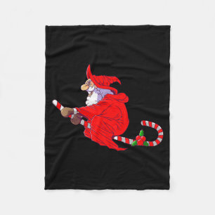 Santa Witch Candy Cane Christmas Santa Hat Funny C Fleece Blanket