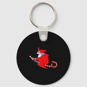 Santa Witch Candy Cane Christmas Santa Hat Funny C Key Ring