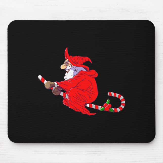 Santa Witch Candy Cane Christmas Santa Hat Funny C Mouse Mat (Front)