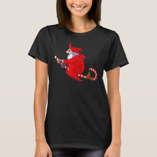Santa Witch Candy Cane Christmas Witch Santa Hat T-Shirt