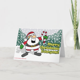 Santa with a Candy Cane Holiday Card