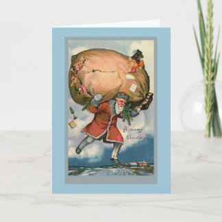 Santa with a huge sack of Christmas Toys Card