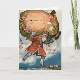 "Santa with a huge sack of Toys" Card
