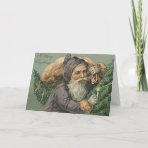 Santa with a Sack Christmas Card