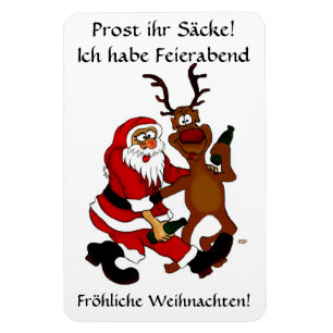 Santa with Alice - Prost your sacks! Magnet
