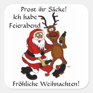 Santa with Alice Square Sticker