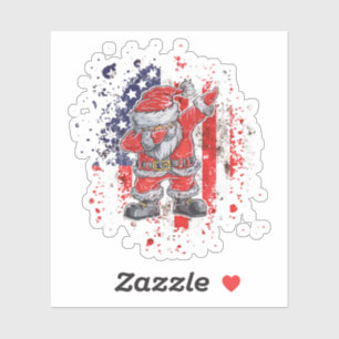 Santa With American Flag