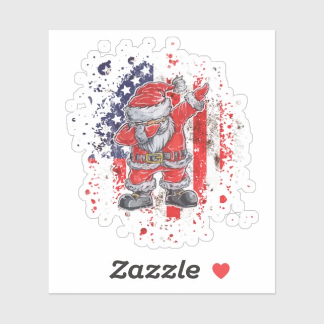Santa With American Flag (Sheet)