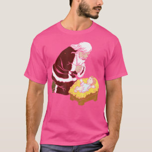 Santa With Baby Jesus Awesome Christmas Gift T-Shirt
