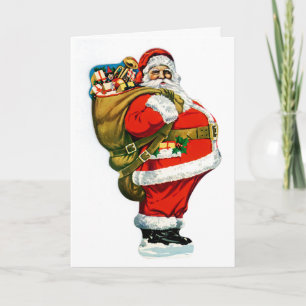 Santa with Bag of Toys Holiday Card