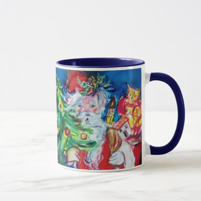 SANTA WITH  BALLOONS AND CHRISTMAS TREE H MONOGRAM MUG (Right)