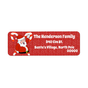 Santa with Candy Canes Return Address Labels