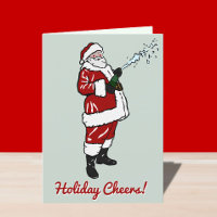 Santa with Champagne Bottle