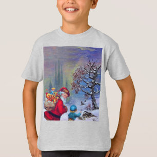 SANTA WITH CHILD IN THE WINTER SNOW T-Shirt