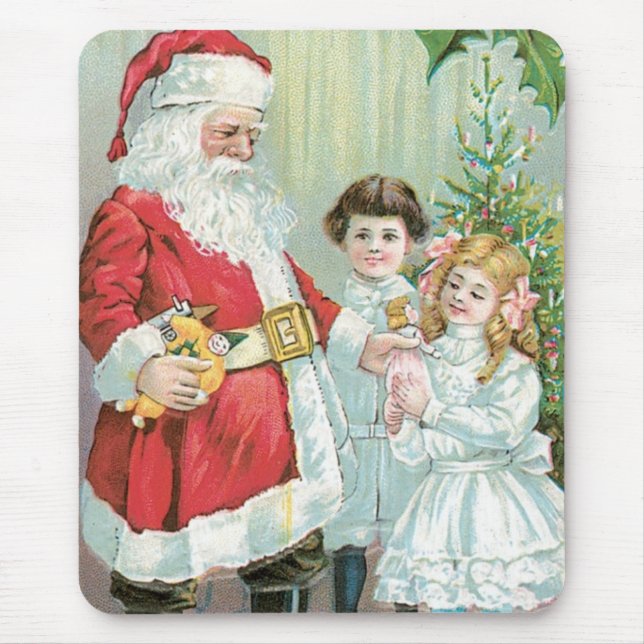 Santa With Children Mouse Mat (Front)