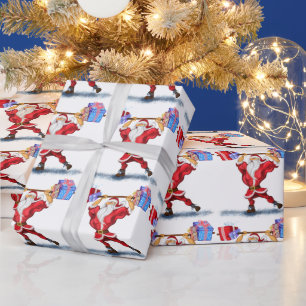 Santa with Christmas Gifts Wrapping Paper Fun