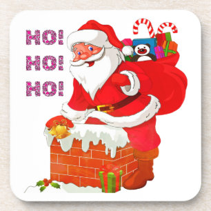 SANTA WITH CHRISTMAS PRESENTS, HO! HO! HO! COASTER