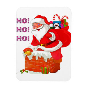 SANTA WITH CHRISTMAS PRESENTS, HO! HO! HO! MAGNET