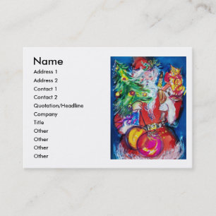 SANTA WITH CHRISTMAS TREE AND GIFTS BUSINESS CARD