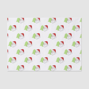 Santa With Christmas Tree Pattern Tissue Paper