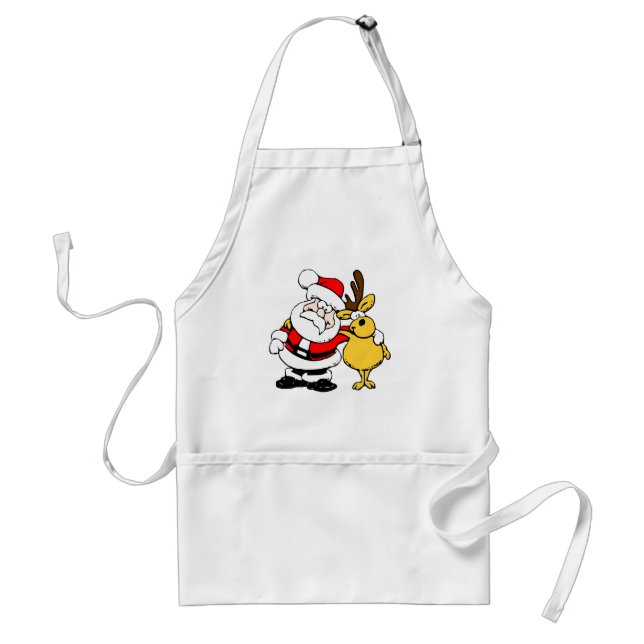 Santa With Deer Standard Apron (Front)