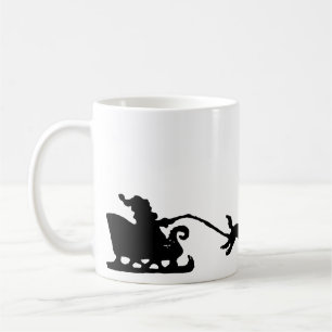 Santa with Dog Sleigh in the Arctic Lino Print Mug