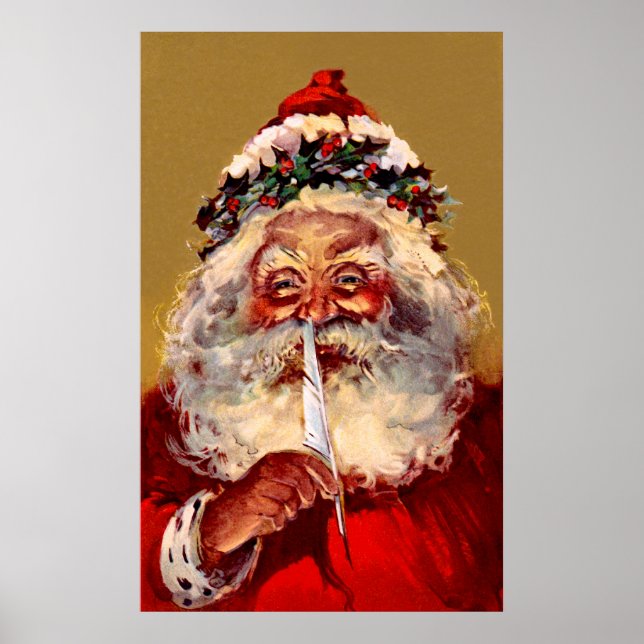 Santa with Feather Poster (Front)