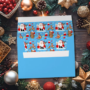 Santa With Forest Animals Envelope